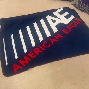 American eagle blue and white throw blanket